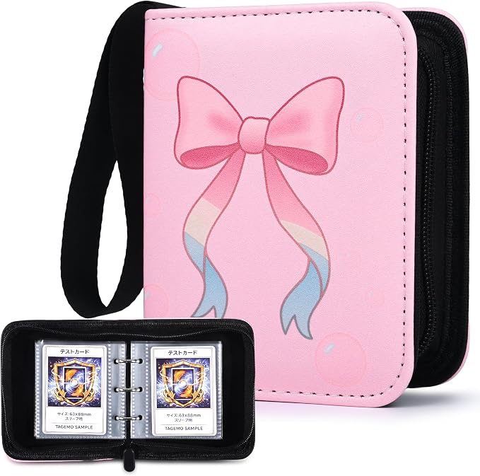 Mini Trading Card Binder Album, 1 Pocket Card Binder with 40 Pages 80 Pockets, Top Loading Small Card Binder for Trading Cards, Single Card Holder Book for TCG Sports,Game Cards, Card Storage Binder