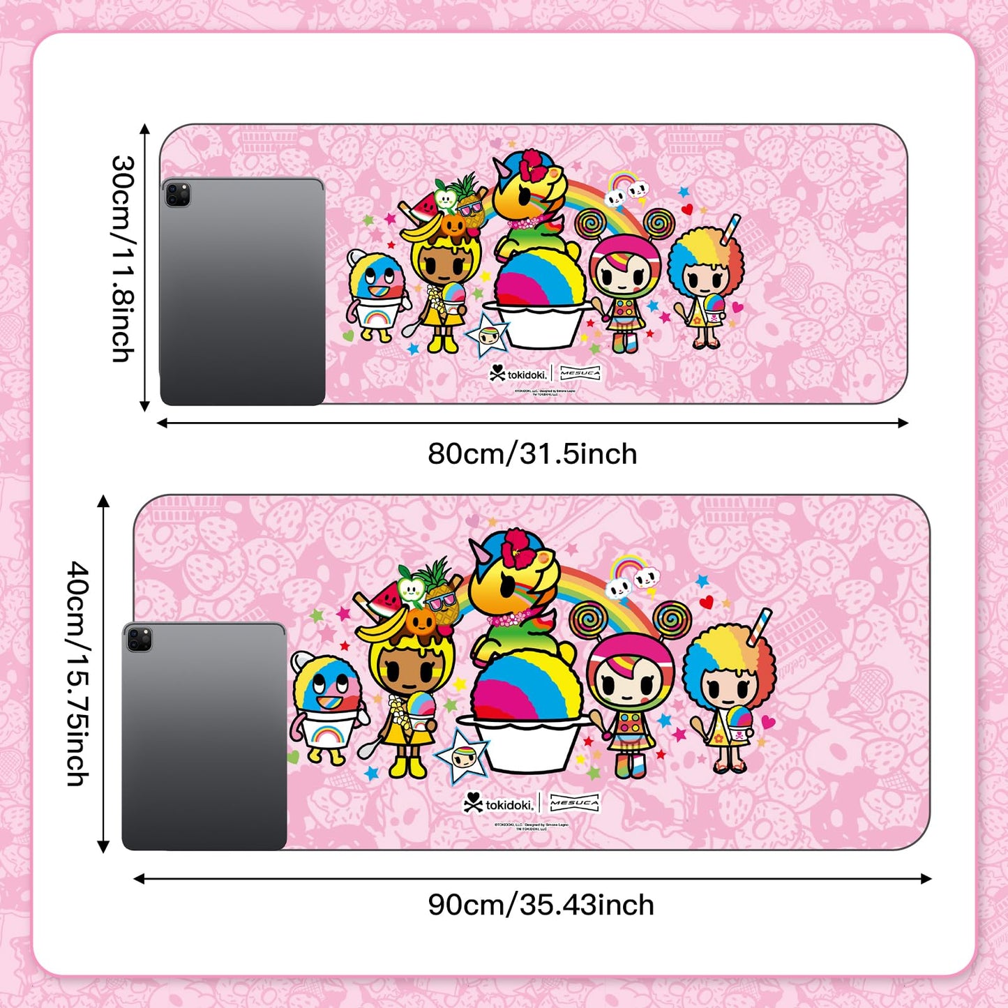 tokidoki Unicorno Mouse Pad Large Gaming Computer Mouse Pad Extended Keyboard Desk Accessories for Office Computer Laptop