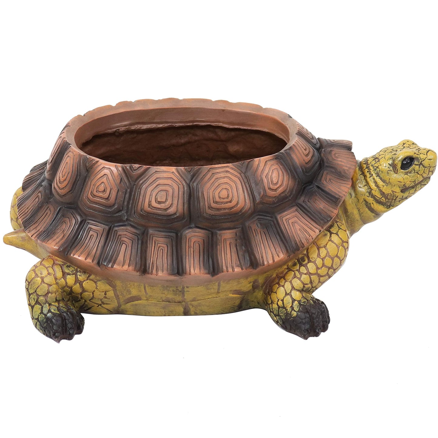 Sunnydaze Teddy the Turtle 11" Polyresin Garden Planter for Indoor or Outdoor Use