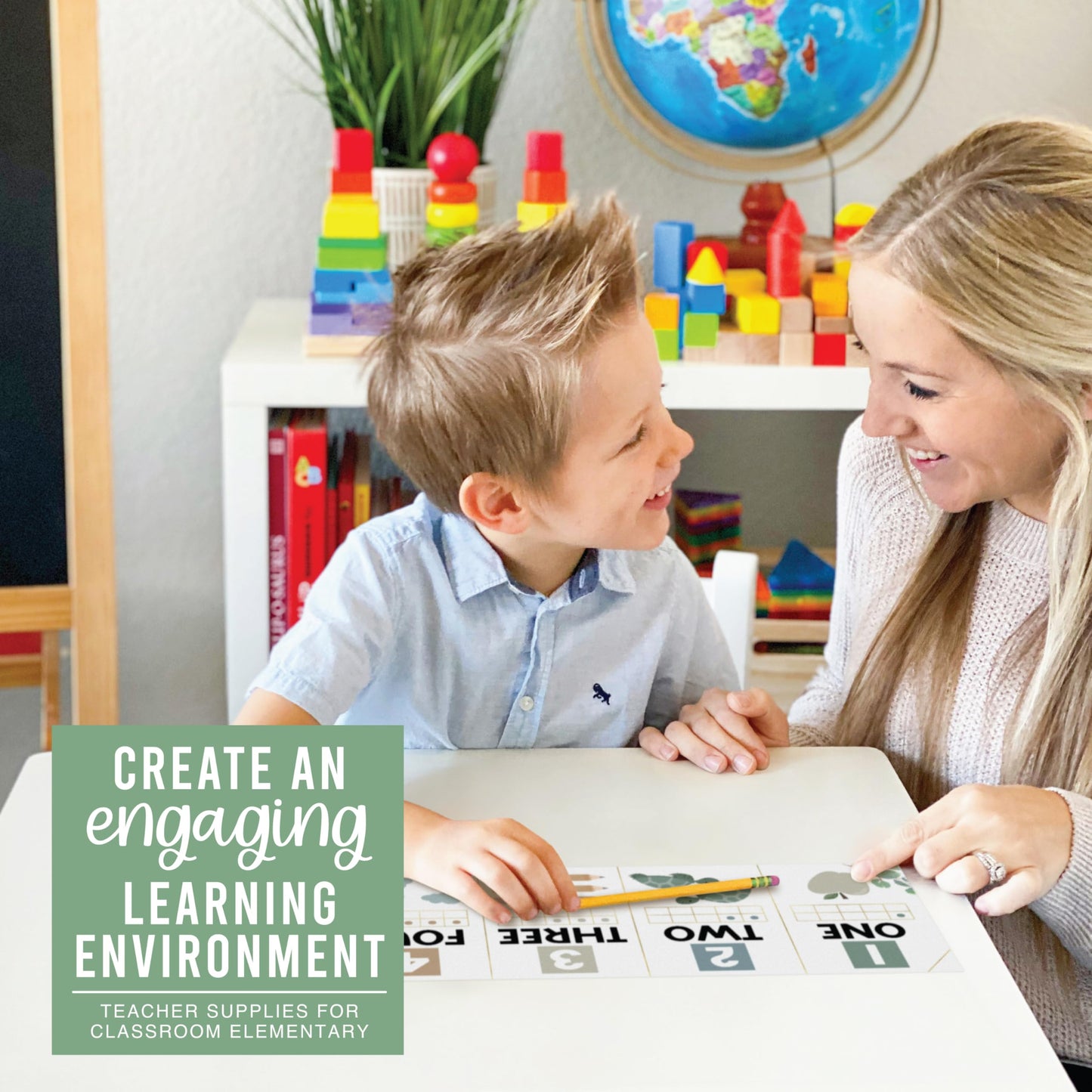 Hadley Designs Alphabet for Classroom Wall Decor - ABC Posters for Classroom Wall Chart Preschool & Kindergarten, ABC Letters & Number Line Elementary, Alphabet Cards, Greenery Classroom Decor