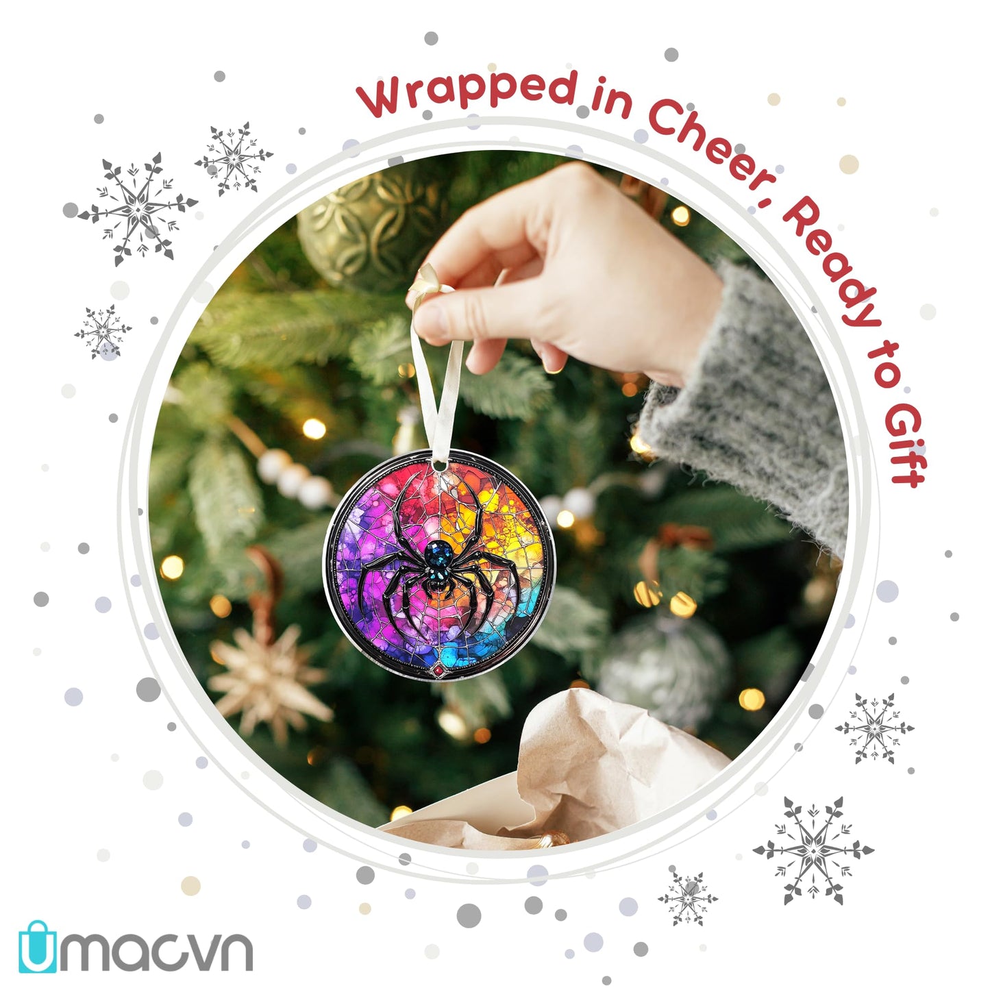 UMACVN Spider Christmas Ornament - Spider Ornaments for Christmas Tree, Animals Christmas Ornaments - Animals Gifts for Lovers - Acrylic Ornament 2025