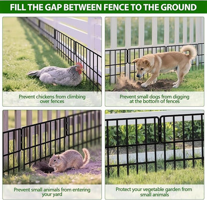 ULIOK 38 Panels Animal Barrier Fence, No Dig Fence 41.1ft(L) x12in(H), Garden Fences for Rabbits and Dog Ground Defense, Rustproof Metal Fences Border, Fenceing Bottom Blocker for Outdoor Yard Patio