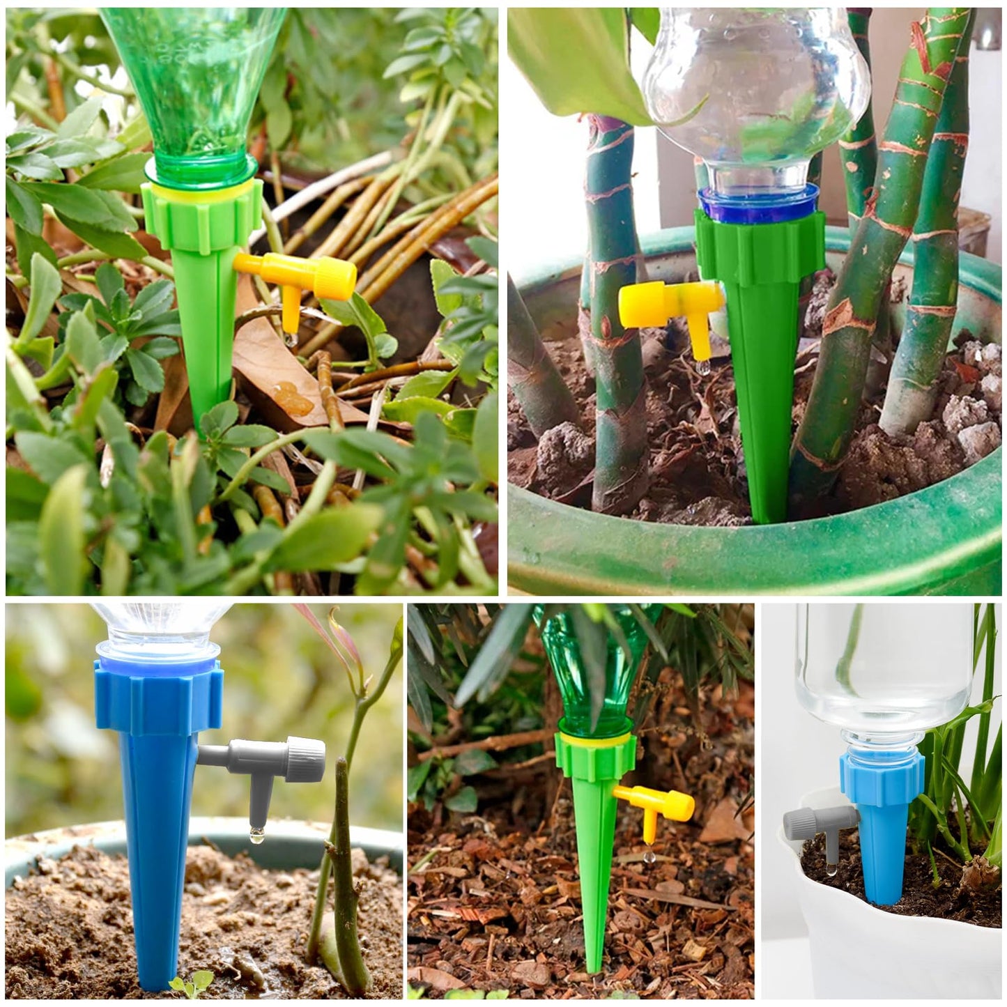 Nowaca Self Watering Spikes for Plant, 20PCS Self Watering Planter Insert, Plant Watering Spikes with Adjustable Control Valve Switch, Plant Watering Devices for Indoor Outdoor Potted Plants