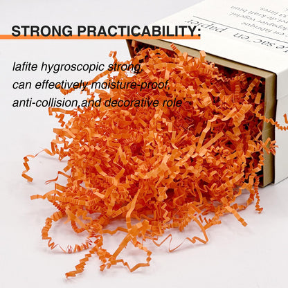 Corlcol 2LB Crinkl Paper Shred Filler for Bag Gift Box Basket Confetti Paper Shreded Stuffing Decoration for on Halloween Day (Orange)
