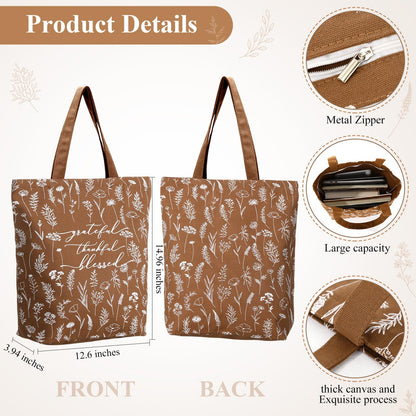 Singhoow 29 Pcs Bible Journaling Supplies Kit 16 oz Glass Cup Canvas Bag Leather Notebook Highlighters Pens Sticky Note Tapes Bible Study Supplies for Women Fathers Sunday School Teacher(Boho, Brown)