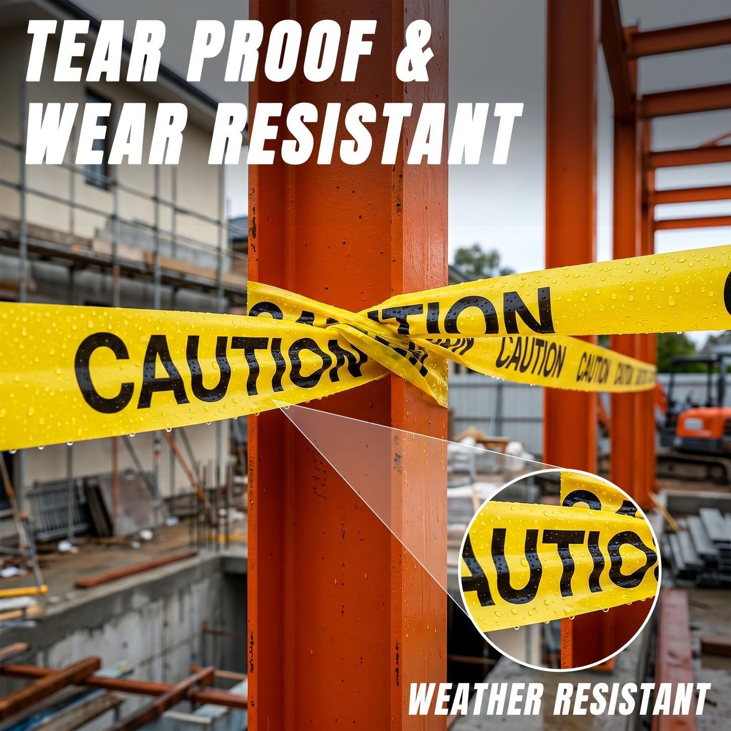GroTheory Caution Tape 2 Pack, 3" x1000ft Safty Tape Yellow Caution Tape Roll, Halloween Decorations Construction Tape for Danger/Hazard Areas/Crime Scene Halloween Party Decorations