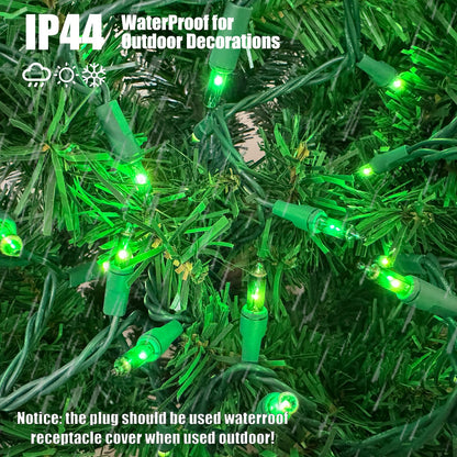 HISHINY Green String Lights 100 Count Mini St Patricks Decorations 21ft UL Certified Copper Wire