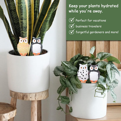 Chonsun Self Plant Watering Globes 4PCS Terracotta Watering Spikes Plant Watering Devices Self Watering Planter Insert Owl Decor