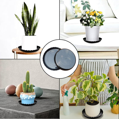 OFiSEXPT Plastic Plant Saucer Trays, 13 Pcs Plant Trays, 6/8/10 Inch Round, Gray, for Indoor/Outdoor Plants