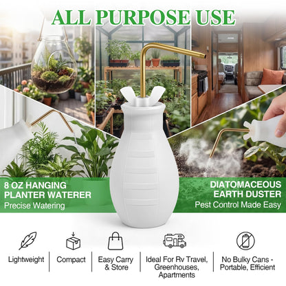 Squeeze Bottle for Hanging Plants, 19" Long Spout Plant Watering Bottle, Easy Squeeze Indoor/Outdoor Watering Can Alternative, Precise Sprinkling for Hanging Baskets, Houseplants (8 oz)