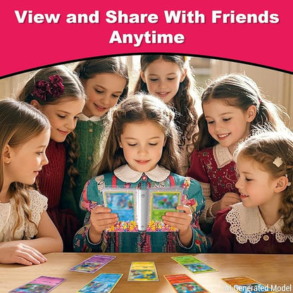 Transparent Pink Card Binder for Pokemon, Cute Card Binder for Game Cards Trading Cards, Small Card Booklet for 3~10 Year Girls Gifts, Stocking Stuffers (Holds 60 Cards)