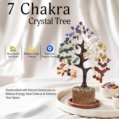 YATSKIA 7 Chakra Tree of Life, Gemstone Tree, Birthday Gifts for Women, Crystal Home Decor, Healing Crystals Room Decor, Ornaments for Living Room, Crystal Gifts for Women, Good Luck Gifts