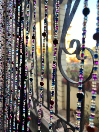 Mango Gifts Bohemian Hippy Beaded Curtain for Doorways Multicolour Glass Beads Strings for Window, Hallway Entrance,Wall Closet and Bedroom Decor 76" inch Length (25)