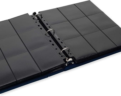 Vault X Slim Ring Binder, 540 Cards, fits 9 Pocket Pages, Exo-Tec Material, 3 D-Ring Folder, for Trading Cards (Blue)