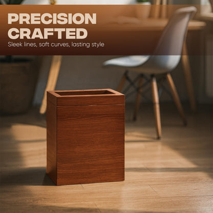 pamoak 2.3 Gallons Rectangular Wooden Trash Can | Trash Can with Bin Liners | Decorative Waste Basket | Recycling Bin for Bathroom | Natural Wood Finish Basket for Kitchen | Paper Basket for Office