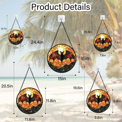 AMDERVEN Stained Glass Window Hanging, Black Bat Sun Catcher for Door Home Decor Animal Suncatcher Christmas Mother's Day Birthday Gifts for Women Men Mom and Nana 11.8 in