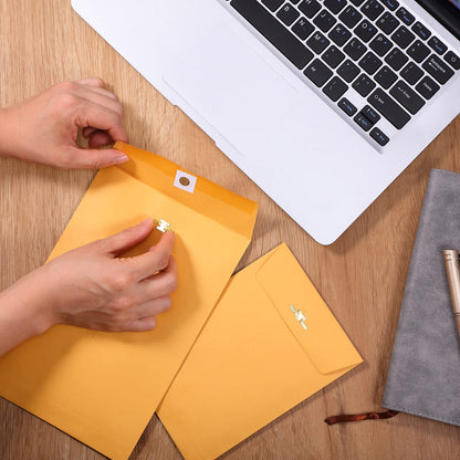 Zonon 100 Pieces, 9 x 12 Clasp Envelopes, 3 Sizes 9'' x 12'', 6'' x 9'', 5 ''x 7'', Kraft Manilla Envelope with Closure for Filing, Storing, Privacy Ensuring or Mailing Documents