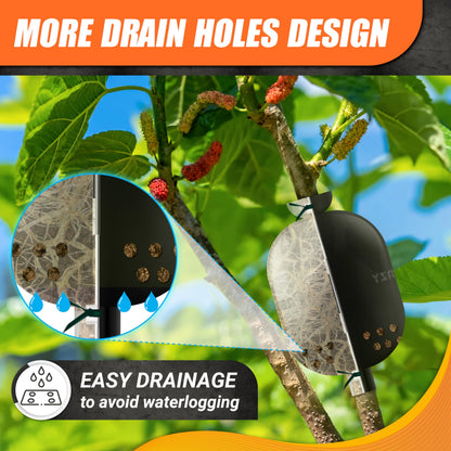 PAMAZY [Upgraded] 9Pcs Tree Root Growing Box with Drain Holes, Half Transparent Plant Rooting Propagation Ball & Metal Core Twist Ties, for Fast Propagation Plants (Size M)