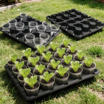 homenote 3 Inch Seed Starting Trays 5 Pack, 20-Cell Seedling Starter Trays for Indoor Outdoor Growing, Plant Starter Germination Trays for Pots Seedlings 3" Opening Compatible Pots