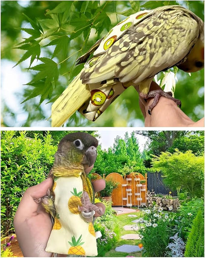 5 Pcs Bird Diapers Bird Harness Flight Suits Diapers Reusable Parrot Nappy with Waterproof Inner Layer Washable Cute Urine Wet Suit for Cockatiel Budgie Conure Macaw Parakeet Lovebird,S