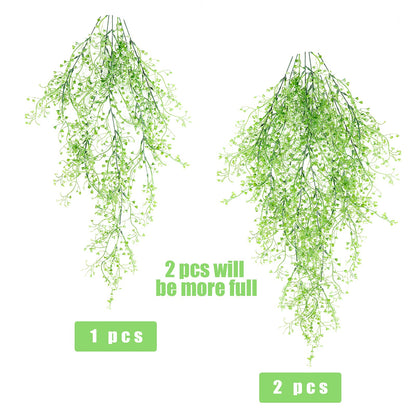 RECUTMS Fake Hanging Plants Artificial Ferns for Outdoor Hanging Faux Plants Vine Ivy Faux Fern Hanging Vines Wall Plants for Home Garden Party Wedding Decor (White 4P)