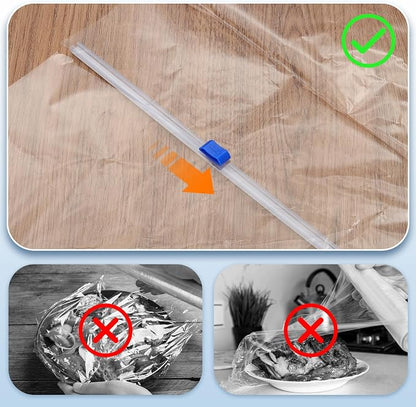 PATIKIL 8pcs Plastic Wrap Cutter, 17in Plastic Wrap Slide Cutter Self Adhesive Installation Replacement for Aluminum Foil Wax Paper Parchment Paper Wrap Dispenser, Blue