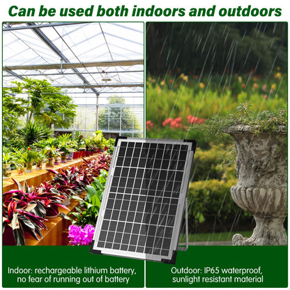 AnseTo Solar Irrigation System 10W for Automatic Plants Watering, Summer Garden Drip Irrigation Kit for Solar Garden Drip Irrigation System,Supported Irrigation System Kit for Plant Bed,Green House