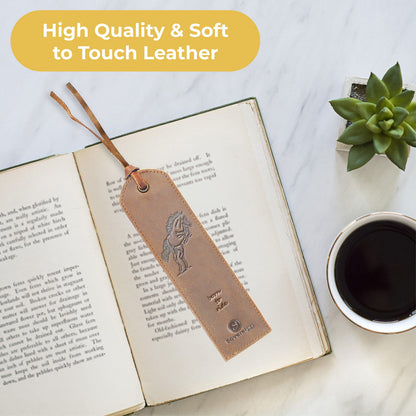 Leather Bookmarks for Men and Women | Quality Mens Bookmark with Jumping Horse | 2 Smooth Handmade Book Markers for Men Women Book Lovers Readers (7x2") Leather-Gift | Sovereign-Gear