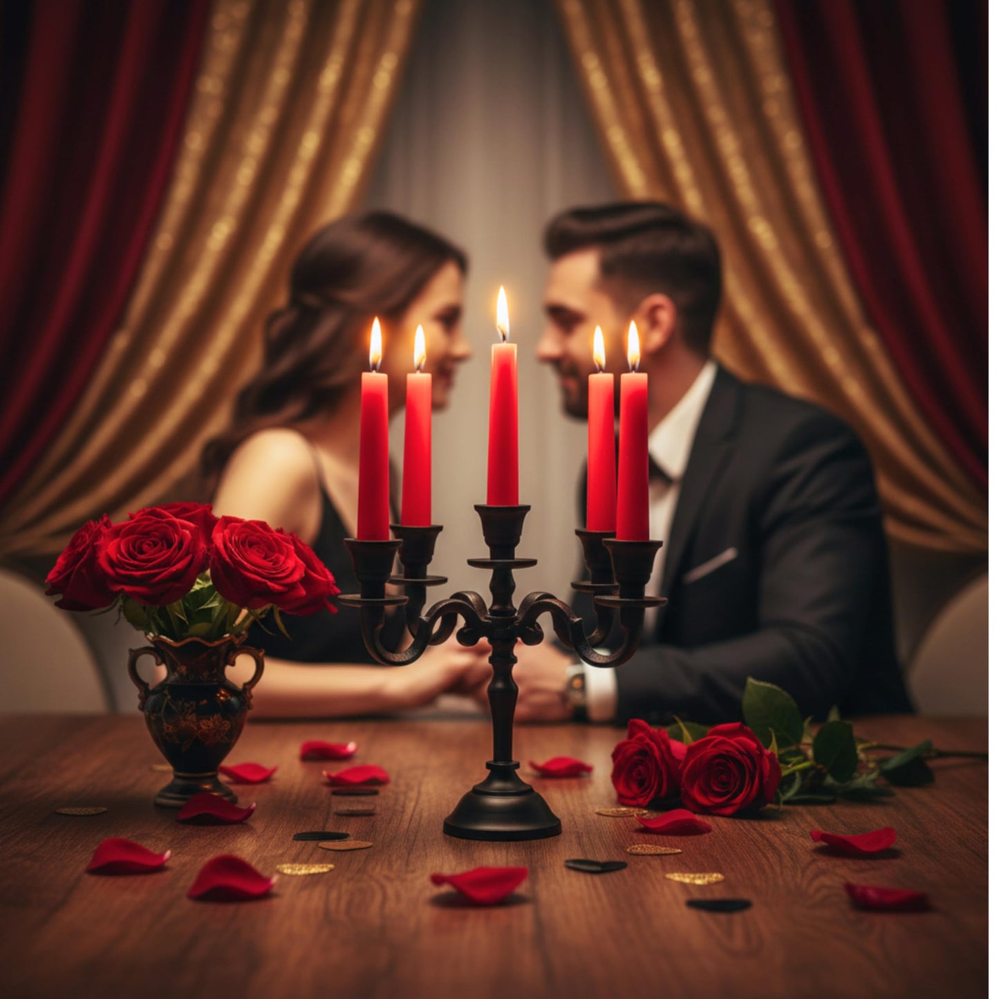 Rely+ 5 Arm Baby Candelabra Black Matte 8 Inch Taper Candle Holders Gothic Decorations Candlesticks Holder Home Decor Wedding Parties Centerpiece for Dining Table