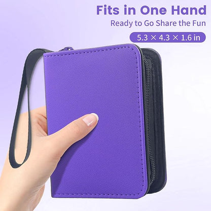 Mini Trading Card Binder Album, 1 Pocket Card Binder with 20 Double-Sided Pages 40 Pockets, Side Loading Small Card Binder for Trading Cards, Single Card Holder Book for Collectors and Kids