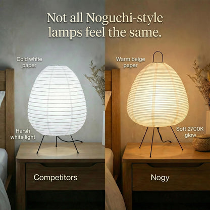Akari Noguchi Rice Paper Lamp • Dimmable Japanese Paper Lantern Lamp • Japanese Decor Lantern • Cozy Japandi Style • Paper Lantern Light
