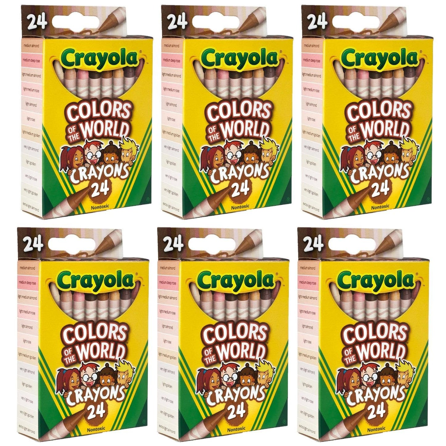 Crayola Bulk Crayon Set, Colors of The World, Teacher Classroom Must Haves, School Supplies Essentials, 6 Sets of 24 Colors