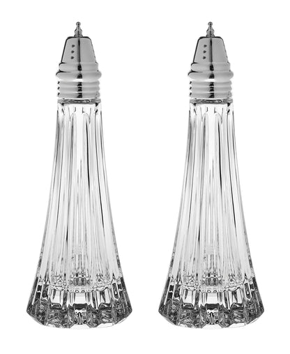 Salt and Pepper Shaker Set - Spice Dispenser Set - Cut Crystal - Large Beautiful Shakers - 7.5" H - Made in Europe - by Barski