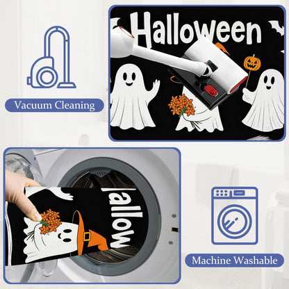 CXULIN Cute Ghosts Door Mats Indoor,Halloween Black Bats Front Door Mat Non-Slip Low Profile Welcome Mat for Outdoor Entrance Indoor Rug Mat Home Patio, Porch, Hallways Floor 30 x 17 Inch