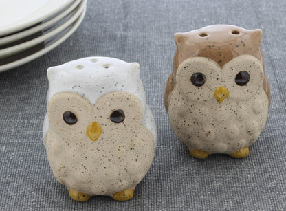 The Bridge Collection Stoneware Owl Salt and Pepper Shakers