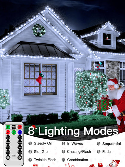 Ccinny Christmas Lights Outdoor, 1000LED 328FT Christmas Tree Lights IP67 Waterproof, Plug in Fairy Lights with Remote 8 Modes Timer, Xmas Light for Outside Indoor House Holiday Decor(Cool White)