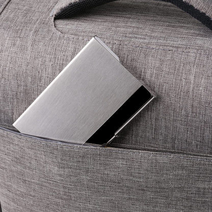 DMFLY Business Card Holder, Slim Business Card Case for Men & Women, Pocket Metal Card Case, Professional Stainless Steel Business Card Holders, Buckle Style Shut, 1PCS Rose Gold and 1PCS Silver