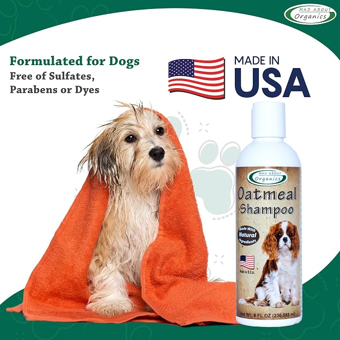 Oatmeal Dog Shampoo for Itchy Skin - Gentle, pH-Balanced Cleanser with Calming Vanilla & Lavender - Ideal for Dry, Flaky & Sensitive Coats - Mild Formula for Comfort (8 Ounce)