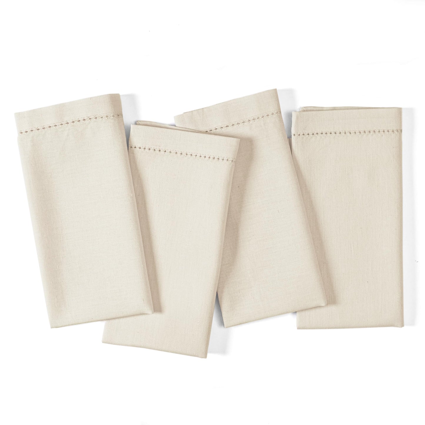 Hausattire Cloth Dinner Napkin Flax Fall Hemstitched Mitered Corner 20x20 Inch Natural Easter Basket Decor Soft Durable Table Linen Napkins Ideal, Cocktail Parties