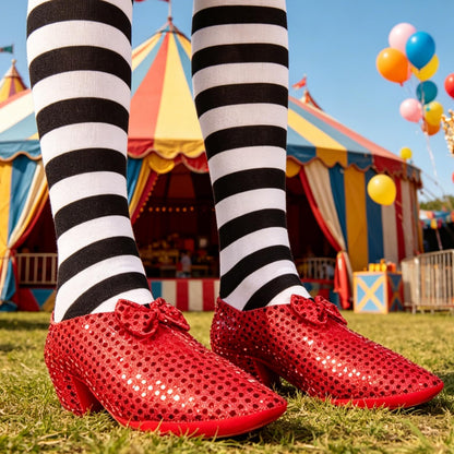Wicked Witch Legs Prop – Halloween Decoration with Red Shoes, Fake Legs for Haunted House, Indoor & Outdoor Party Decor