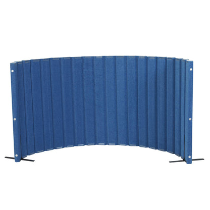 Angeles 48" x 10' Quiet Divider With Sound Dampening Panels, Freestanding Room Divider Wall, Blue