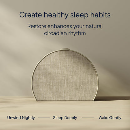 Hatch Restore 3 Sunrise Alarm Clock, Sound Machine, Smart Light (Putty) - White Noise, Screen-Free Sleep Routine