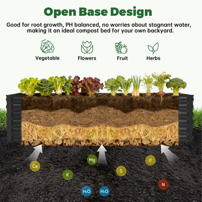NAVINE 8x4x2 ft Raised Garden Bed, Large Metal Planter Raised Beds, Planters for Outdoor Plants for Vegetables, Flowers, Herbs, Fruits, and Succulents.(2 Pcs)