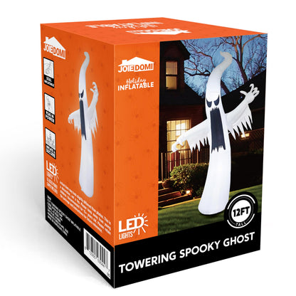 Joiedomi 12 FT Halloween Inflatables Outdoor Decorations, Scary Ghost Halloween Decor, Inflatable Ghost Blow Ups for Yard with LEDs for Outside Yard Decorations