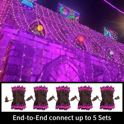 LAMPHOME Halloween Purple String Lights, 100 Mini Fairy Lights, 20Ft Brown Wire, Holiday Décor for Home, Christmas, Patio
