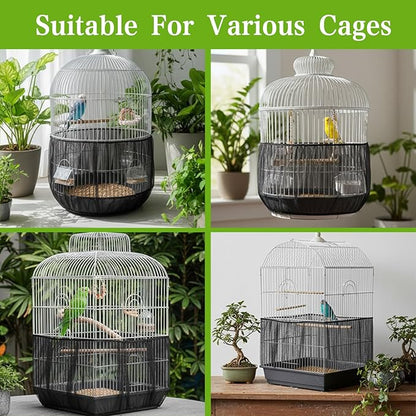 2-Pack Bird Cage Net,Adjustable Bird Cage Netting Seed Catcher,Birds Cages Seeds Catchers for Round & Square Large Cages, Fits Parakeets, Cockatiels & More