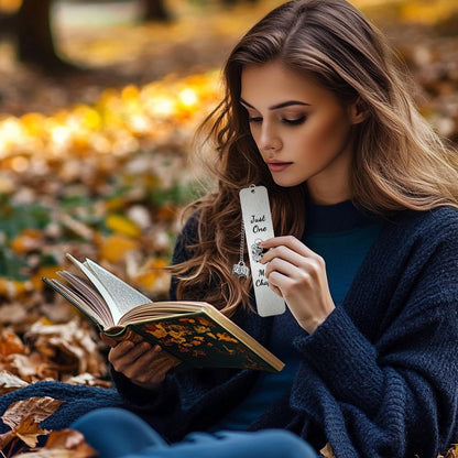 Book Marks for Reading Women Metal Halloween Bookmark - Skeleton Horror Bookmarks for Book Lovers, Just One More Chapter Steel Book Mark