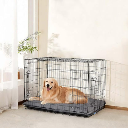 Dog Crate Pad for Medium Dog - 30x20 Memory Foam Dog Bed, Washable & Anti-Slip Dog Bed Mat, Ultra Soft Kennel Pad for Dogs Cozy Sleeping Mat, Grey