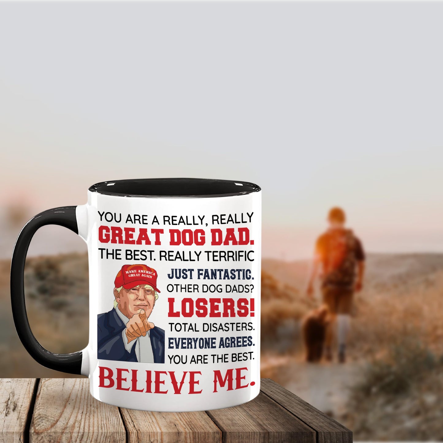 Viberty Dog Dad Fathers Day Gift - Dog Dad Gifts For Men - DogFather Gifts - Pet Lover Owner, Fur Papa Present Idea - Christmas, Birthday Gifts for Pet Lovers - Ceramic Mug 11 Oz