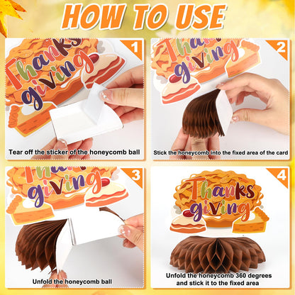 9 PCS Thanksgiving Party Decorations,Fall Honeycomb Centerpieces for Tables,Honeycomb Centerpieces for Autumn Thanksgiving Birthday Party Supplies Table Decorations